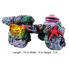 Colorful Coral With Star Fish And Shell Aquarium Toy